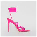 Load image into Gallery viewer, Hot Pink Lace Up Stilleto Heels
