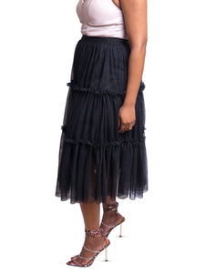 Black Two Layers Tulle Skirt