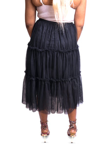 Black Two Layers Tulle Skirt
