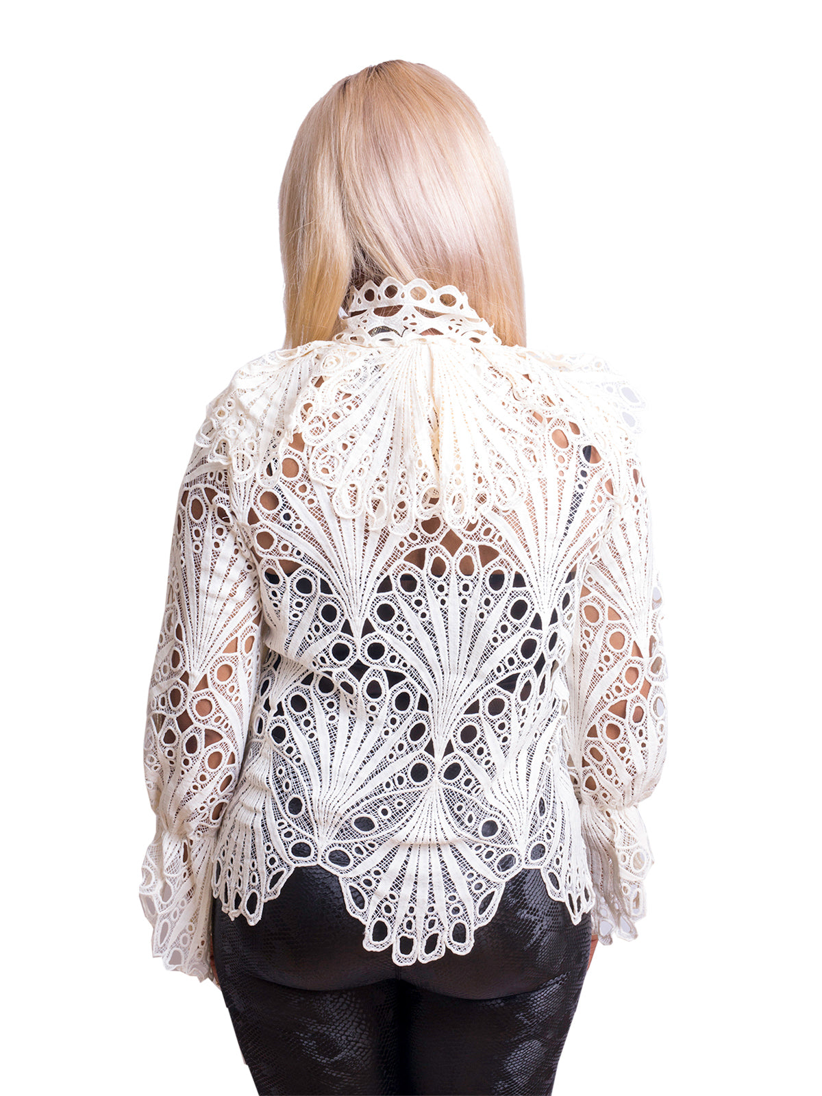 Cream Embroidery Lace Blouse