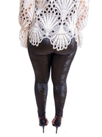 Load image into Gallery viewer, Black Snake Print Stretchy Leather Look Leggings
