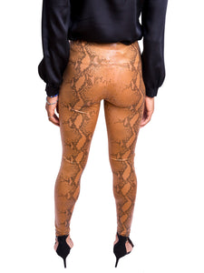 Snake Print Stretchy Leather Look Leggings