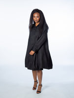 Load image into Gallery viewer, Black Oversized Shirt Dress And Pep Hem
