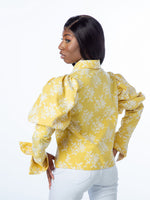 Load image into Gallery viewer, Yellow /White Puff Long Sleeve Shirt
