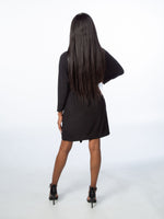 Load image into Gallery viewer, Black Plunge 3/4 Sleeve Dress
